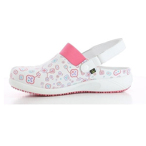 Сабо OXYPAS DORIA, белые с розовым принтом, 38