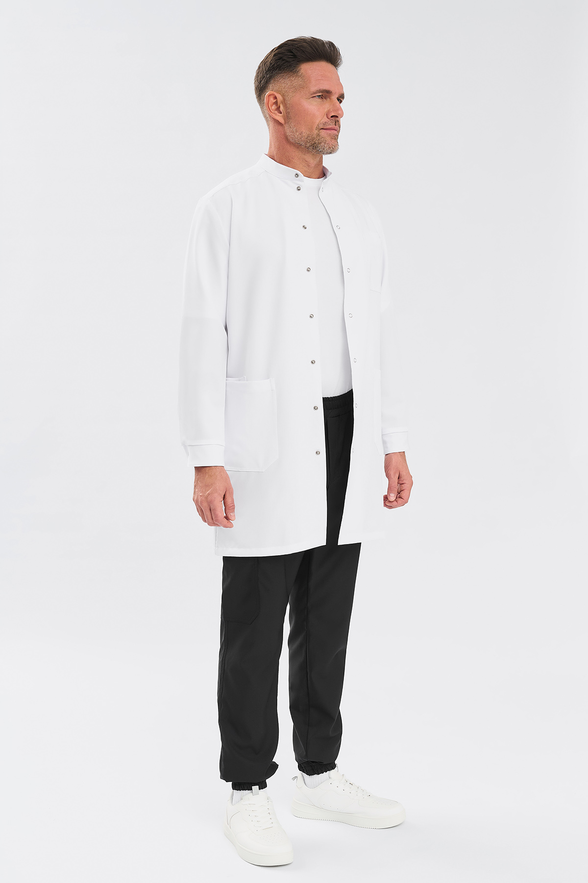 Халат мужской на кнопках Тезис TZ811, белый, 52