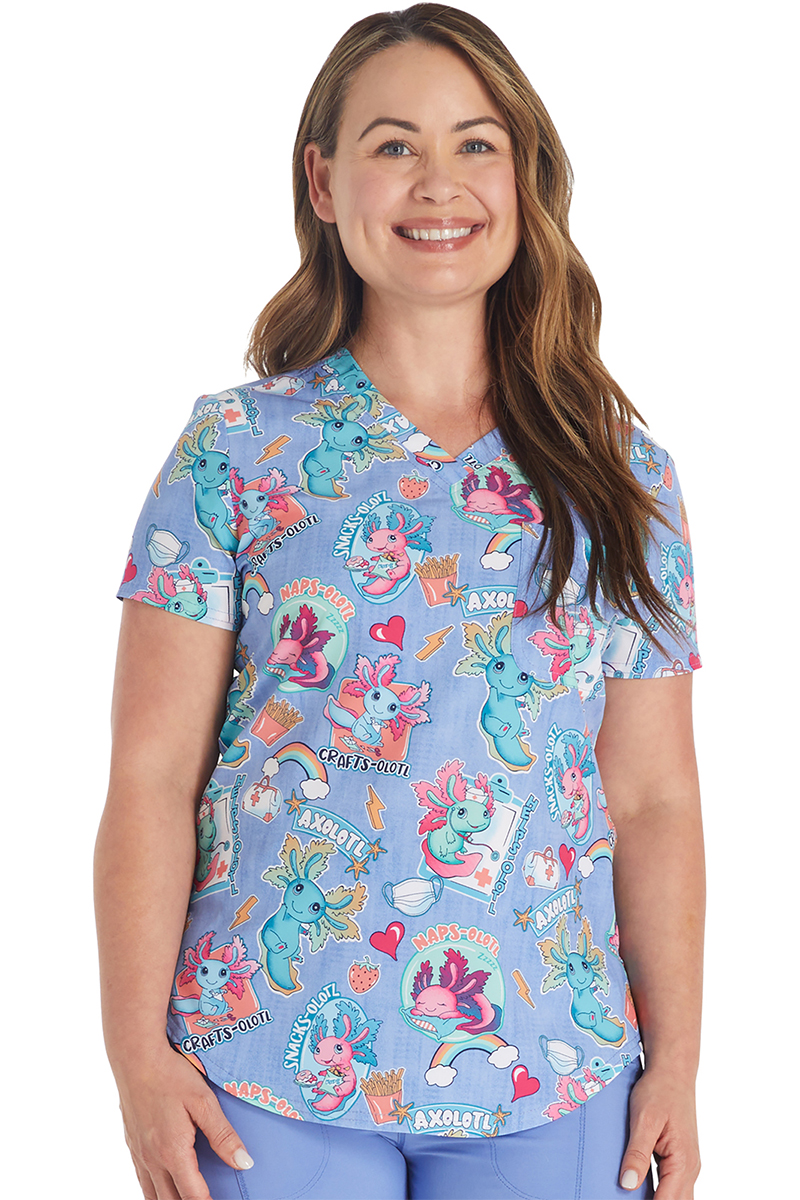 Топ женский Cherokee CK664, принт "Аксолотль", S