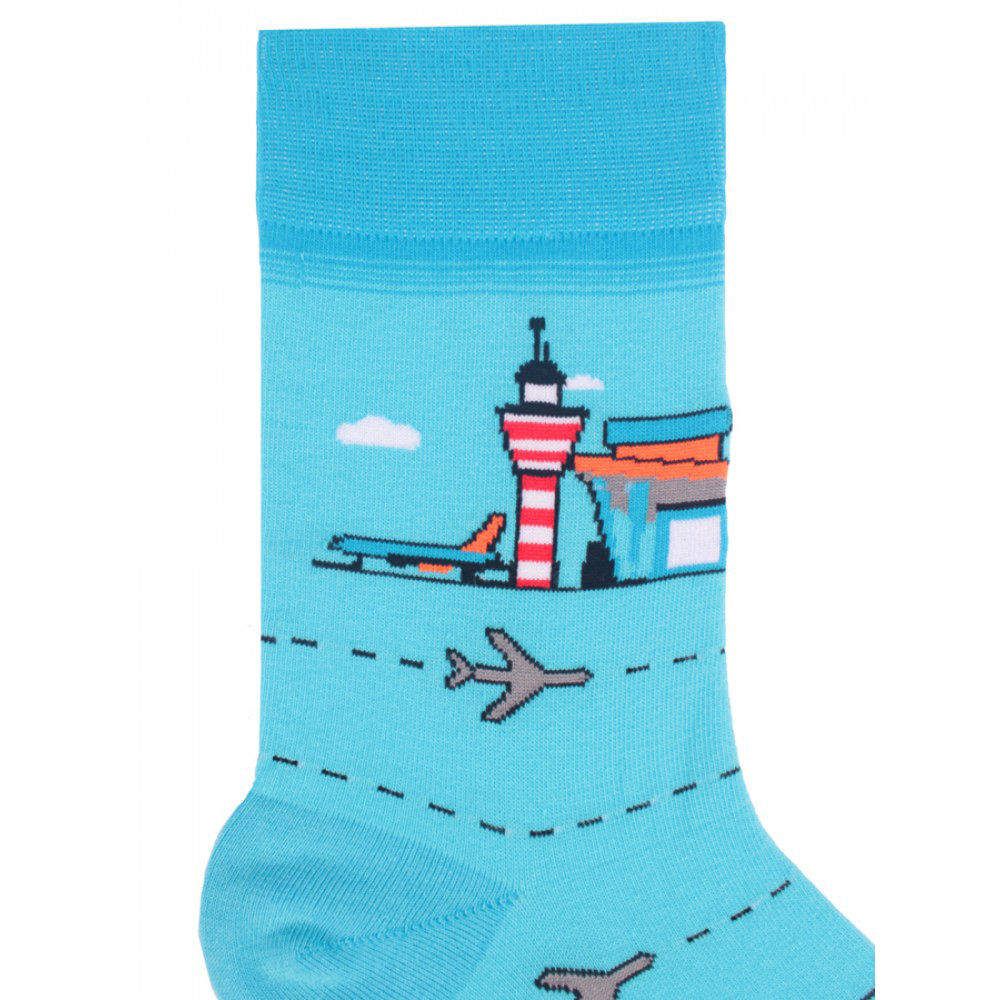 Носки женские, "Аэропорт", голубой, 36-40