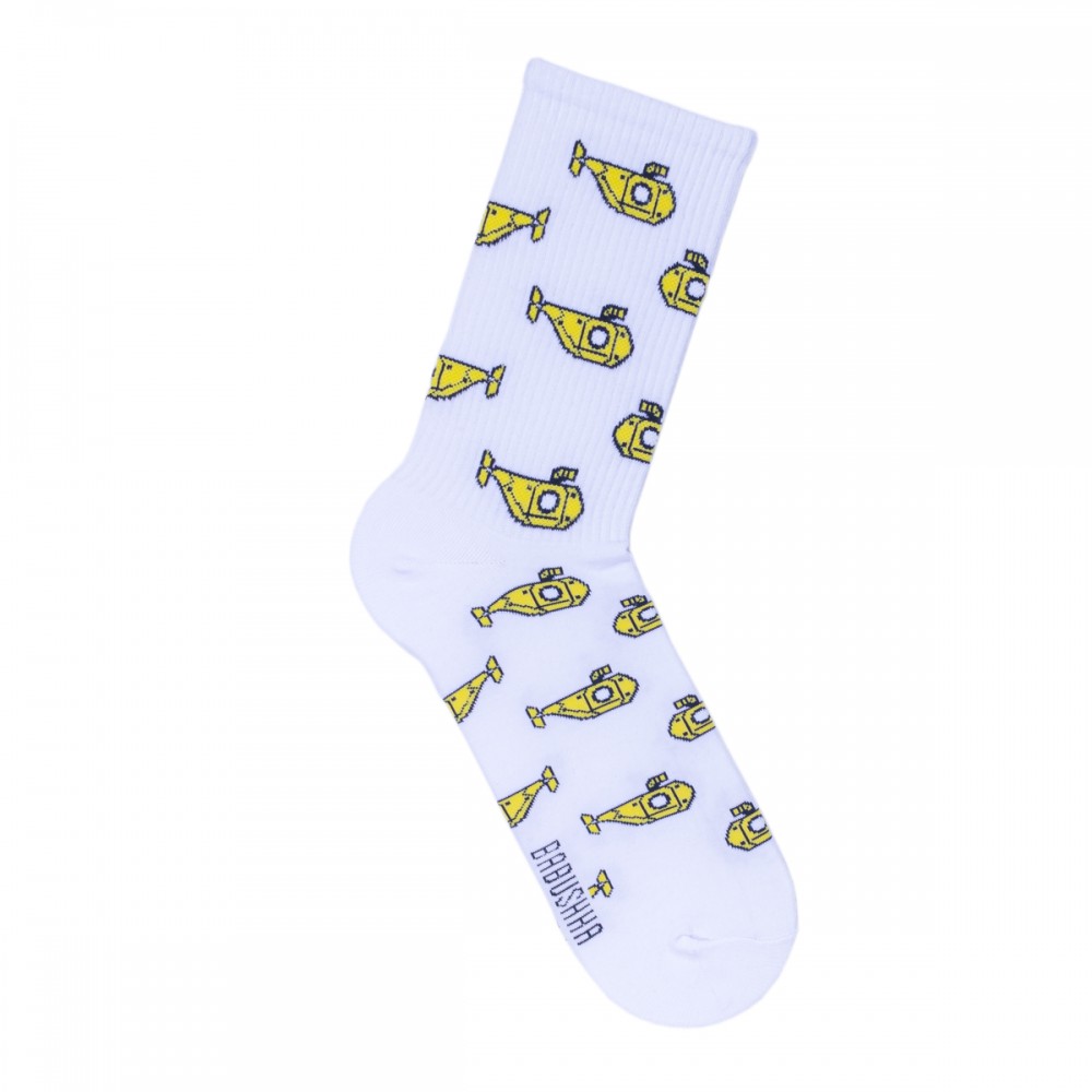 Носки женские, "Подводные Лодки", белый, 36-40