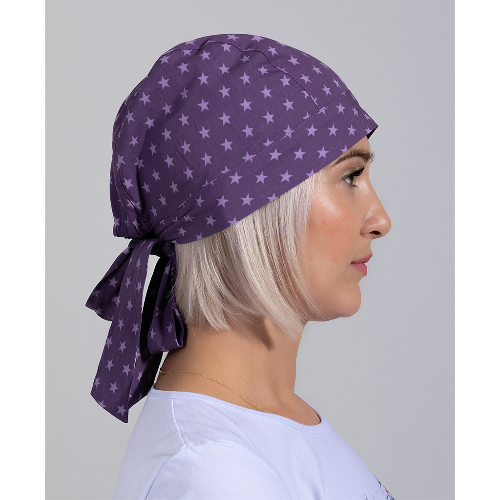 Шапочка медицинская, принт "Звездочки", фиолетовый