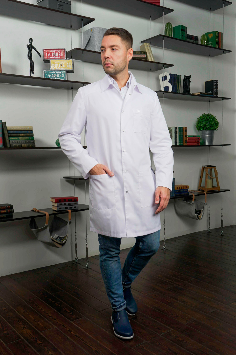 Халат мужской «Силуэт», белый, 54