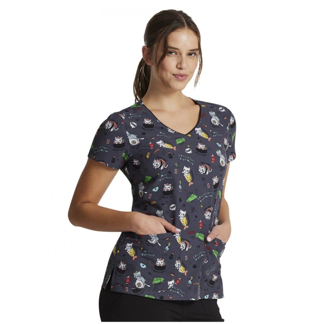 Топ женский Dickies DK852, принт "Meow", серый, XS