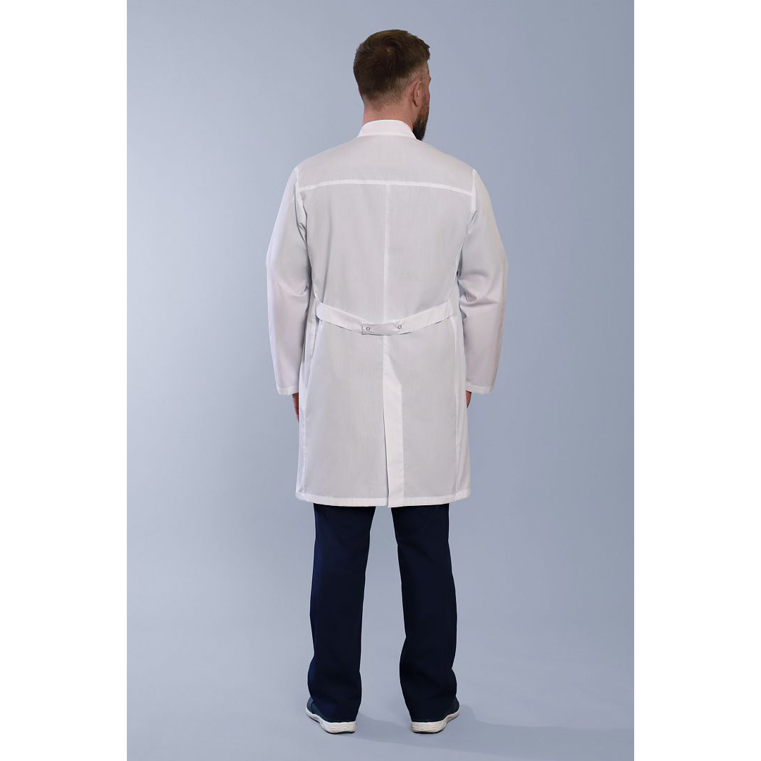 Халат медицинский мужской на кнопках, белый, 62