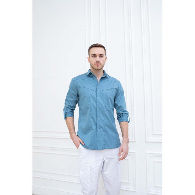 Рубашка мужская Dr. Nice, длинный рукав, деним, 52