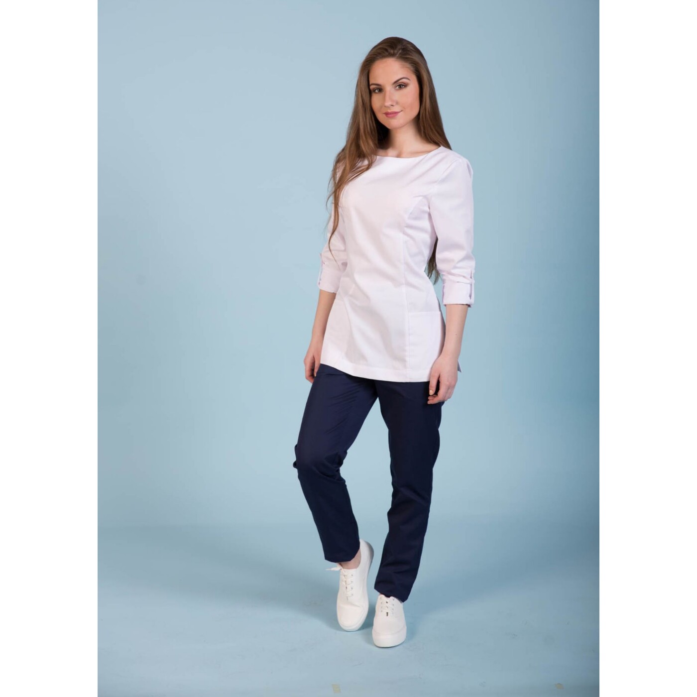 Туника женская Dr. Nice с молнией сзади, белый, 54