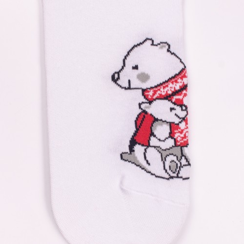 Носки женские, "Медведи", белый, 36-40