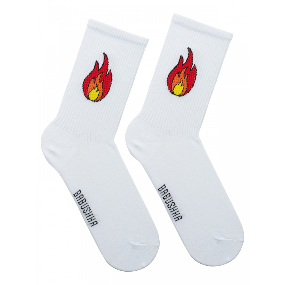 Носки мужские, "Огонь", белый, 41-45