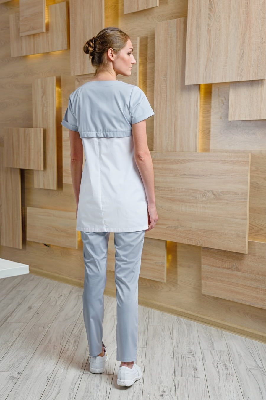 Блуза женская «Жемчуг», белый/серый, 56