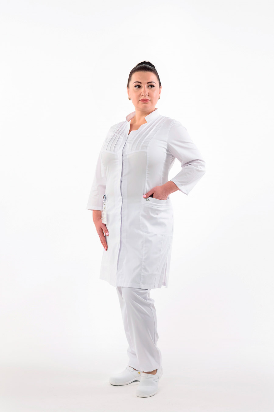 Халат женский «Параллель», белый, 56