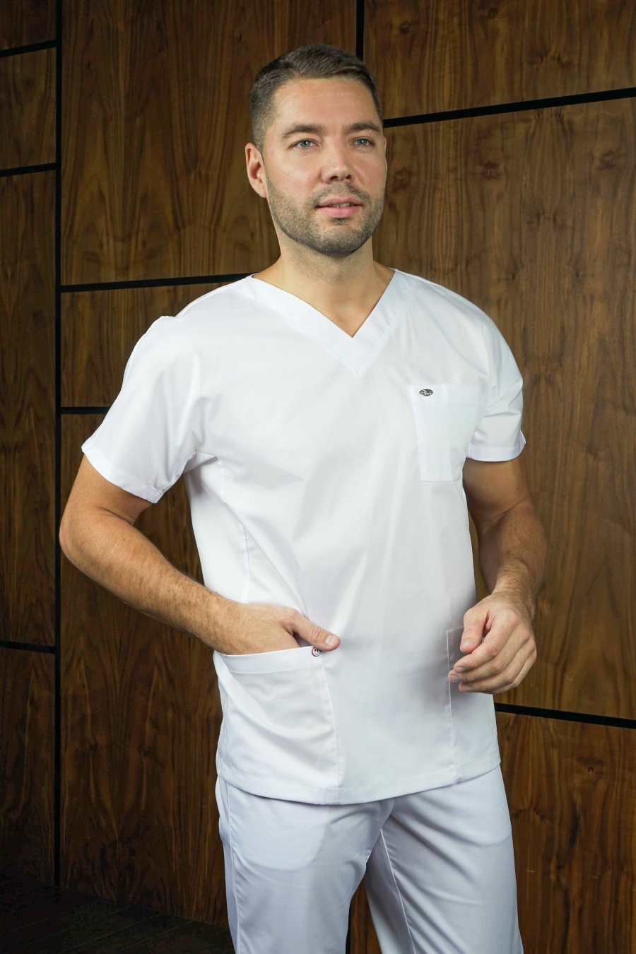 Блуза мужская «Крош», белая, 48