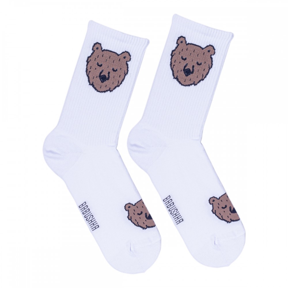Носки мужские, "Мишки", белый, 41-45