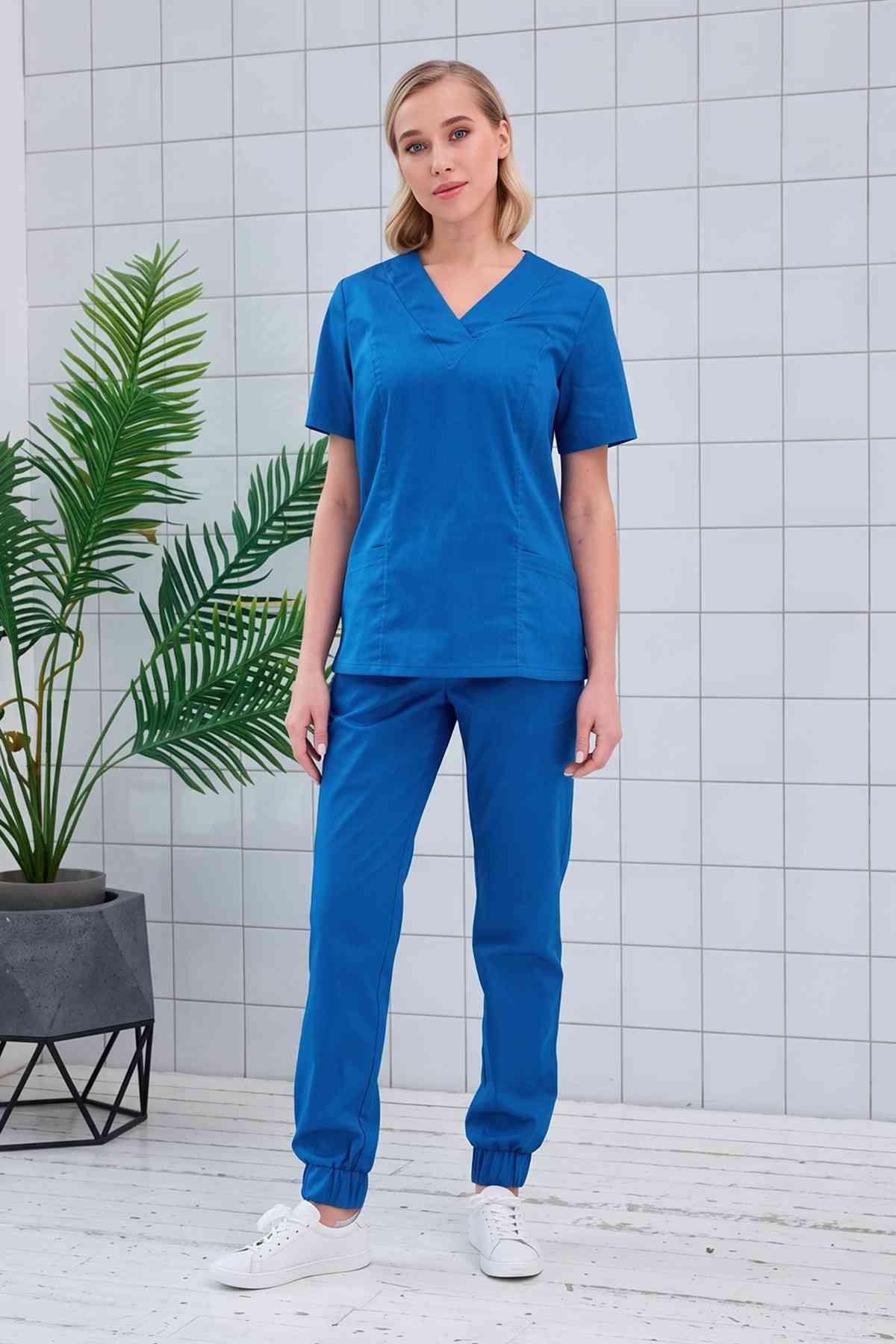 Джоггеры медицинские женские Dr. Nice DRN321, голубой, 42