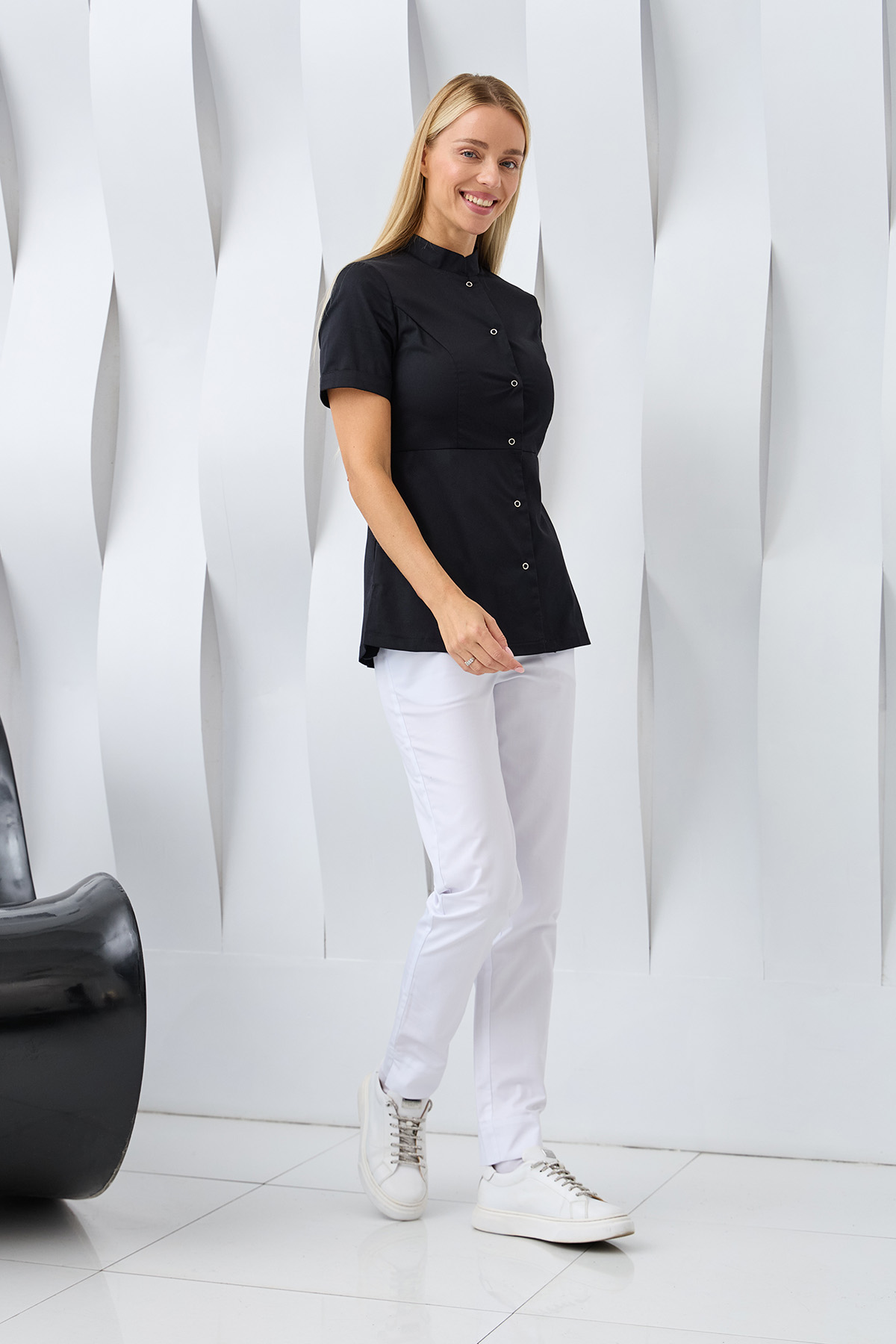 Туника женская Dr. Nice на кнопках, черный, 46