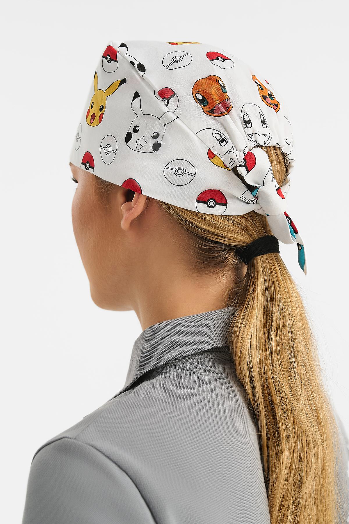 Шапочка медицинская Тезис TZ002, принт "Пикачу", белый