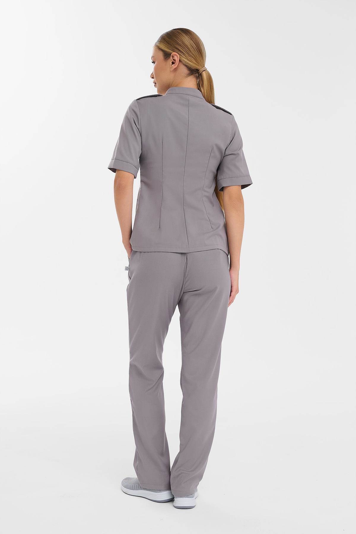 Рубашка женская на молнии Тезис TZ400, серо-бежевый, 42