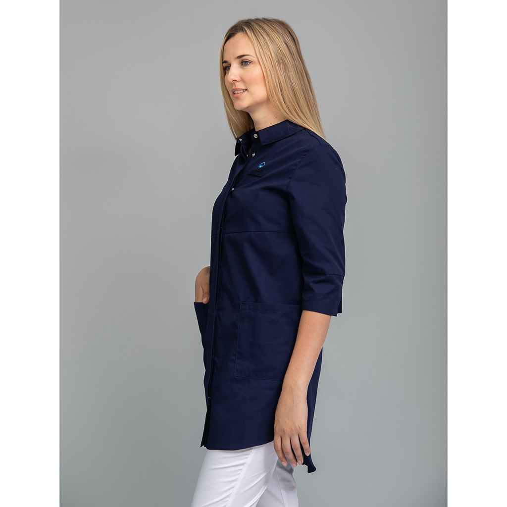 Рубашка женская на кнопках, темно-синий, 50