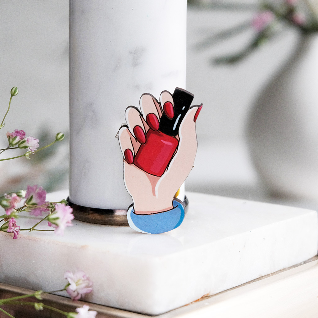 Значок "Маникюр лак", бирюзовый