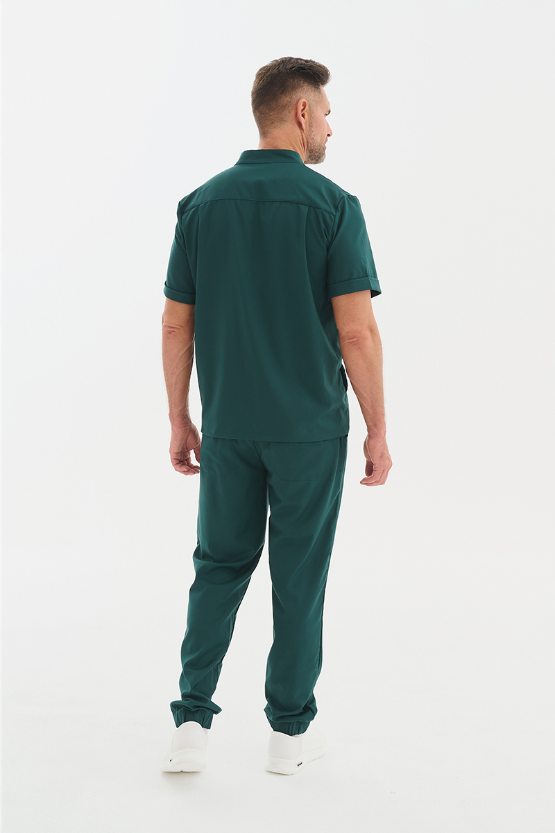 Рубашка мужская на молнии Тезис TZ700, зеленый, 52