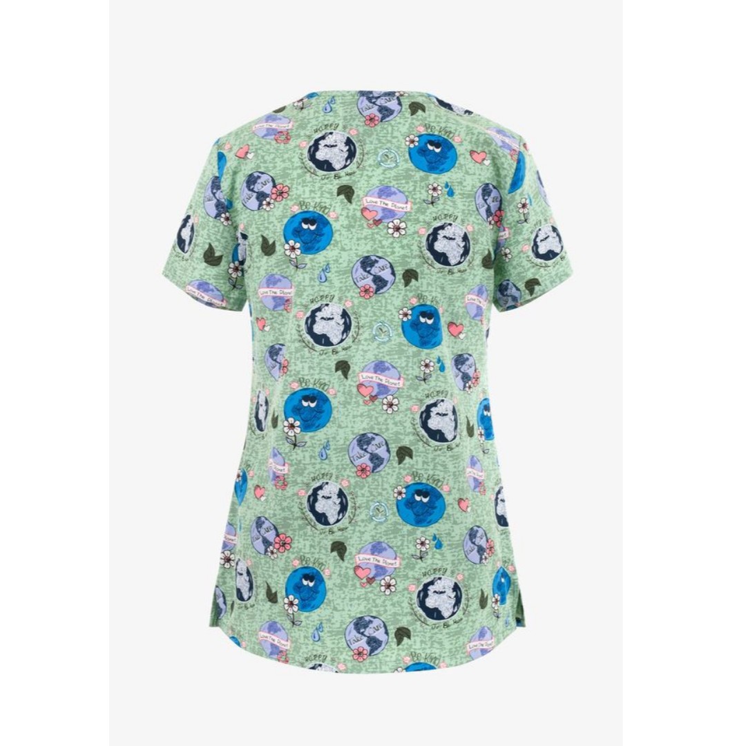 Топ женский Dickies DK717, принт "Планеты", зеленый, XS