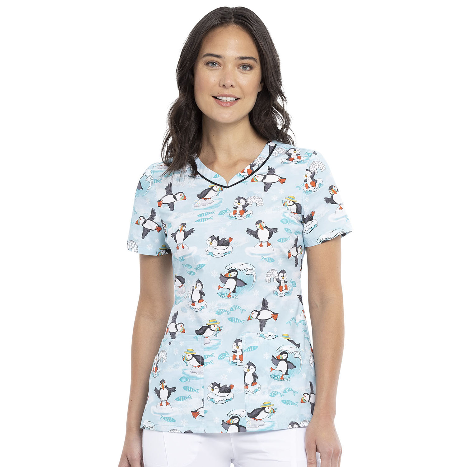 Топ женский Cherokee CK646, пингвины, S