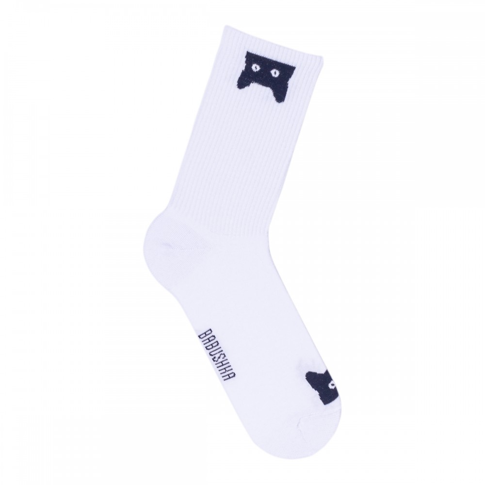 Носки мужские, "Черный кот", белый, 41-45