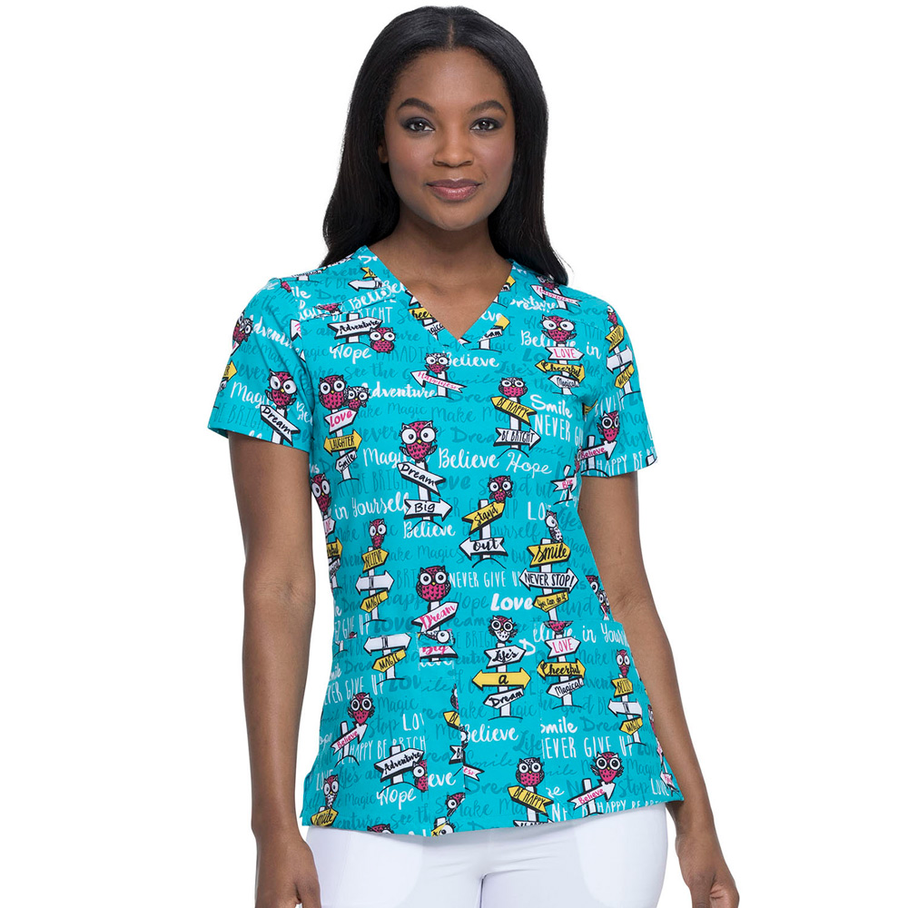 Топ медицинский женский Dickies DK616, совы, S