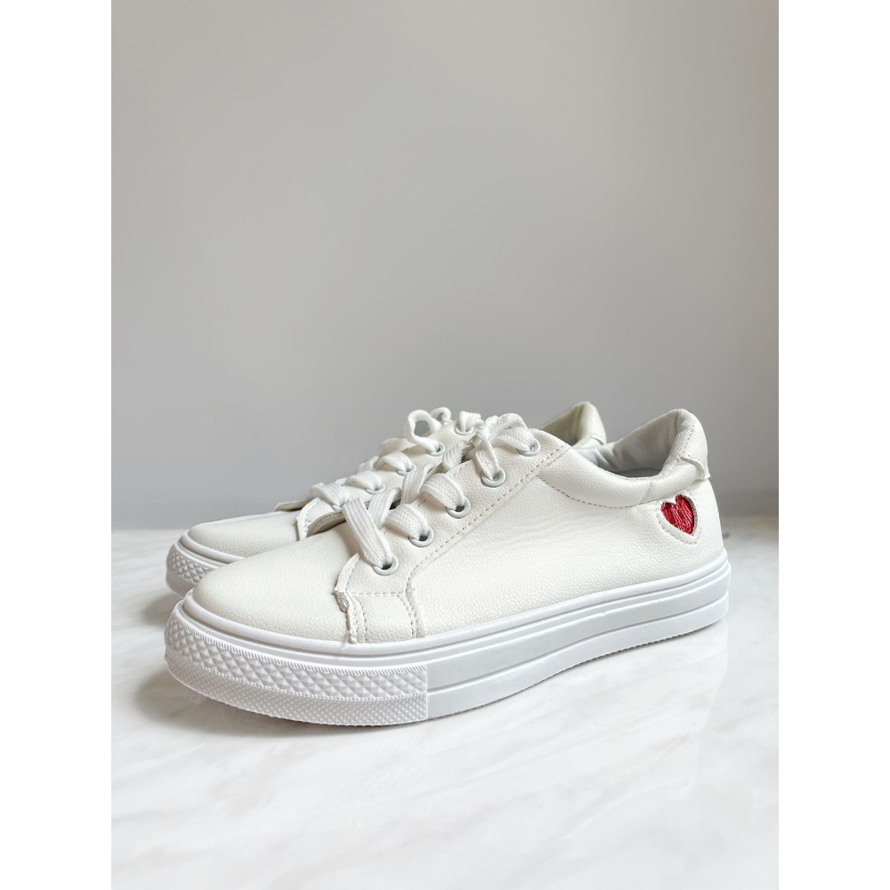 Кеды женские с сердцем, белый, 41