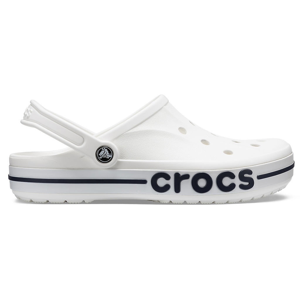 Сабо CROCS Bayaband Clog, белые с синей полосой, 40-41