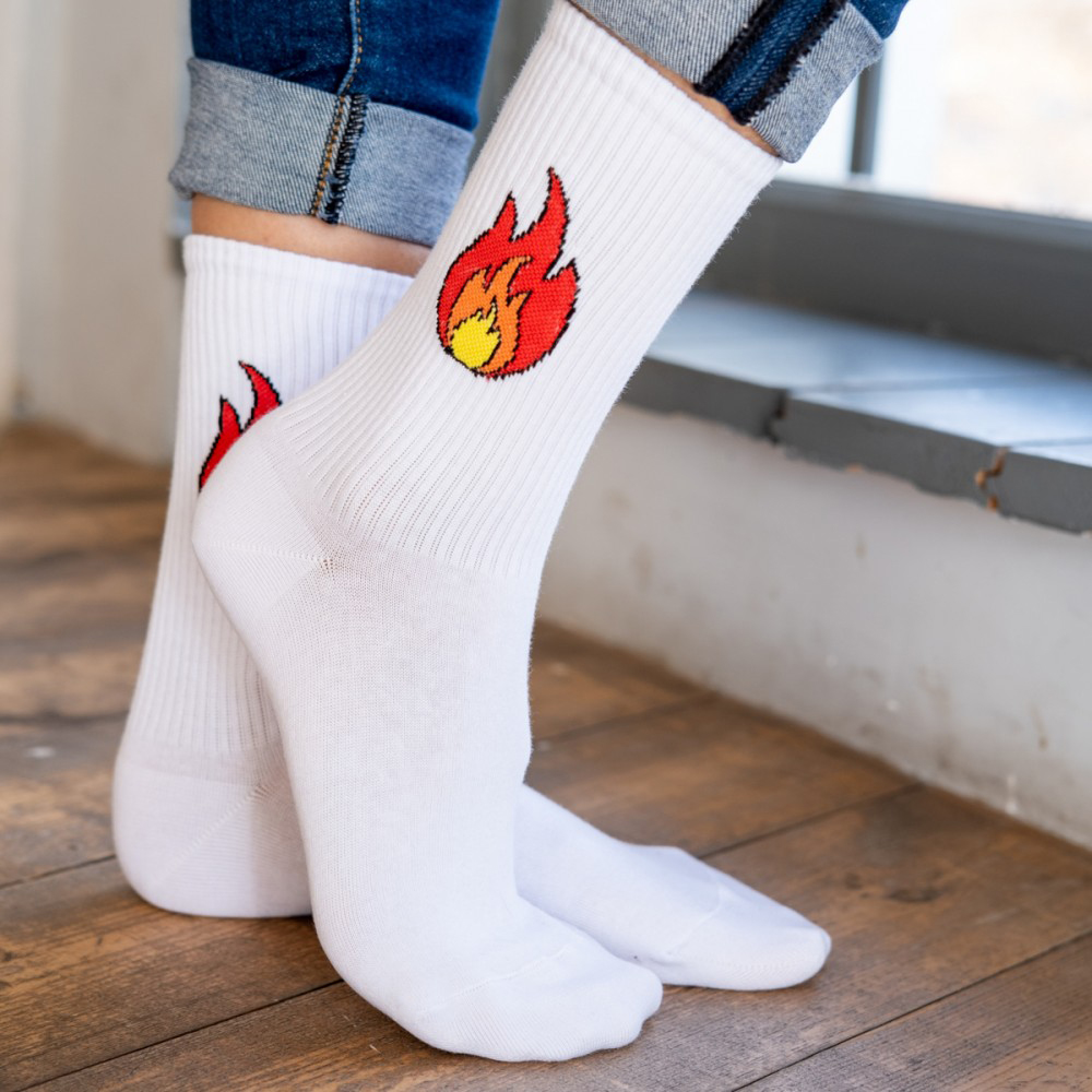 Носки мужские, "Огонь", белый, 41-45