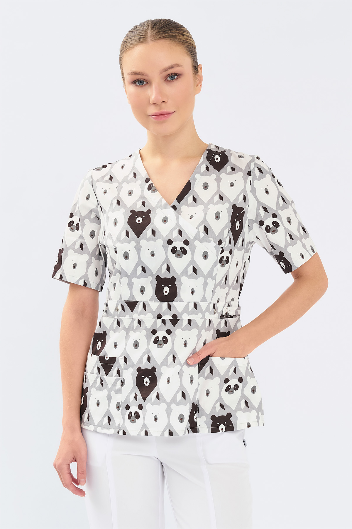 Туника женская Тезис TZ305, принт "Медведи", 52