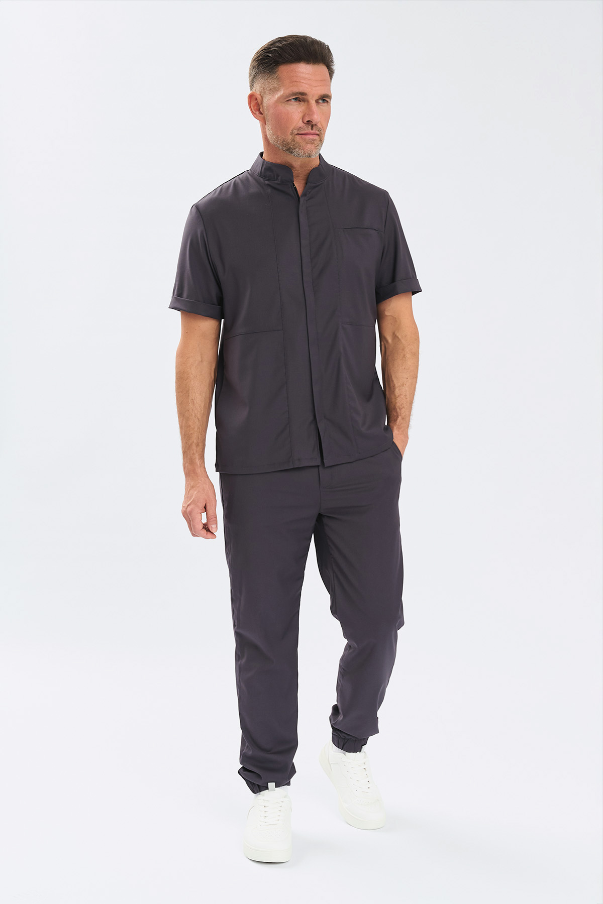 Рубашка мужская на молнии Тезис TZ700, графит, 52