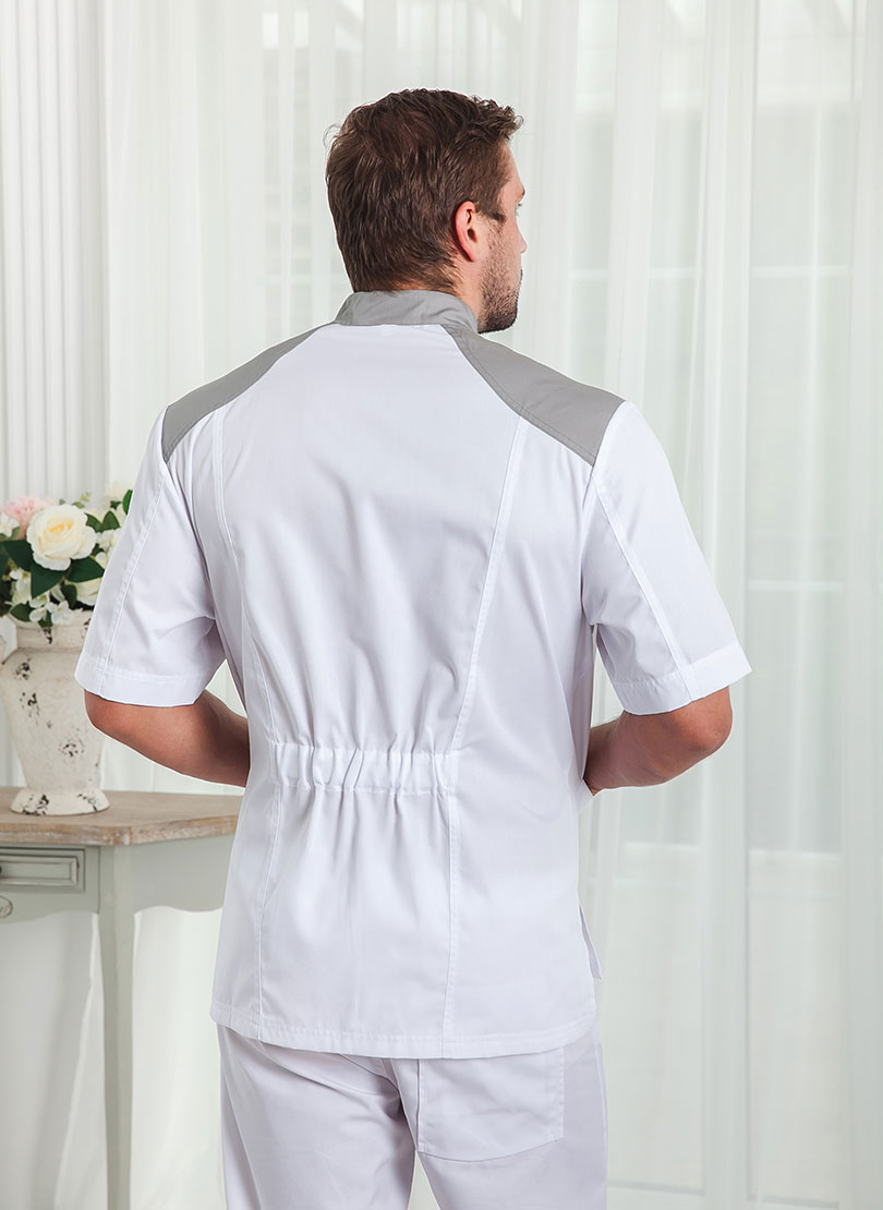 Рубашка мужская на кнопках, белый, 52