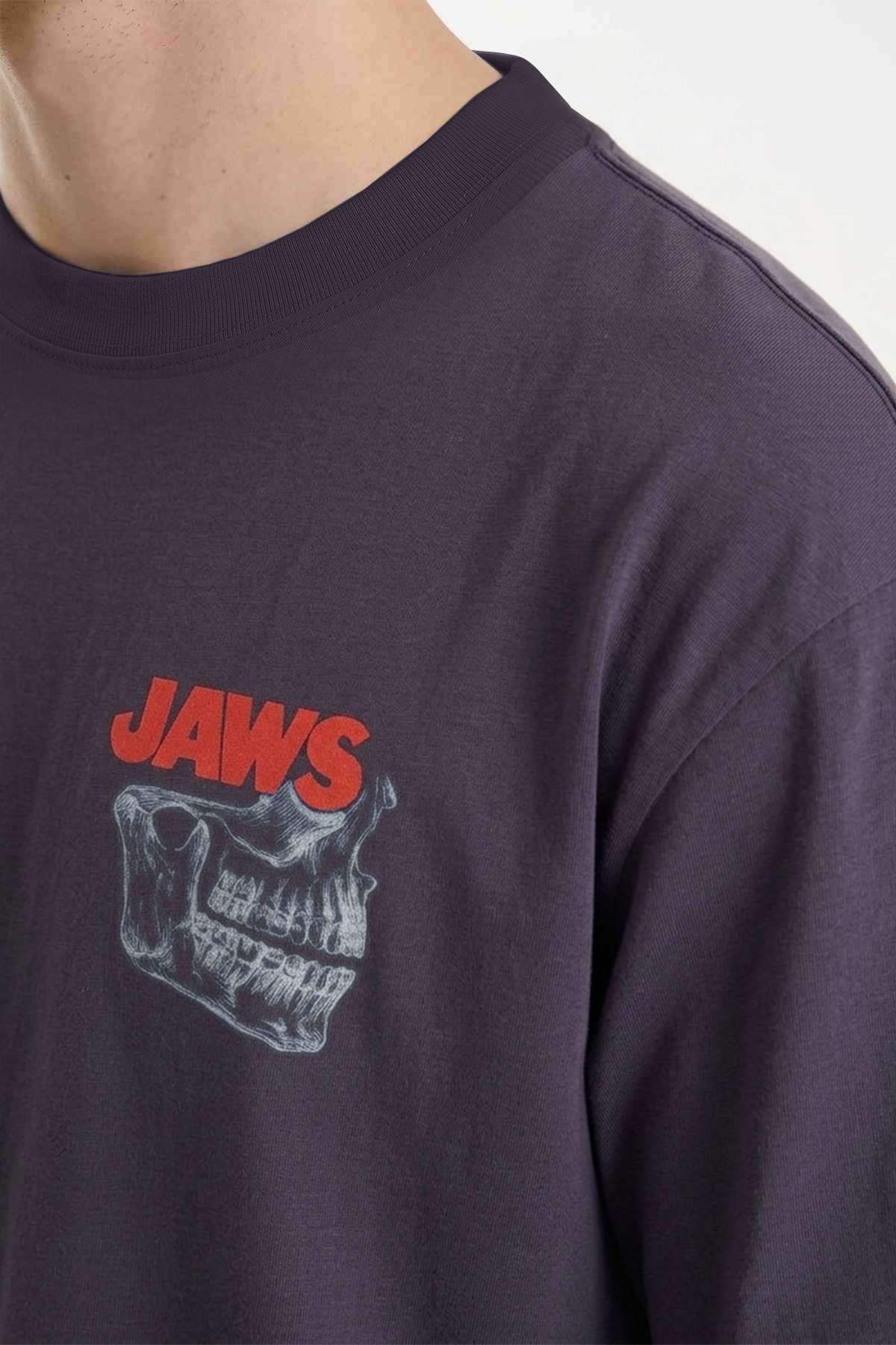 Футболка мужская Тезис TZ510, принт "JAWS", softone, графит, 50-52