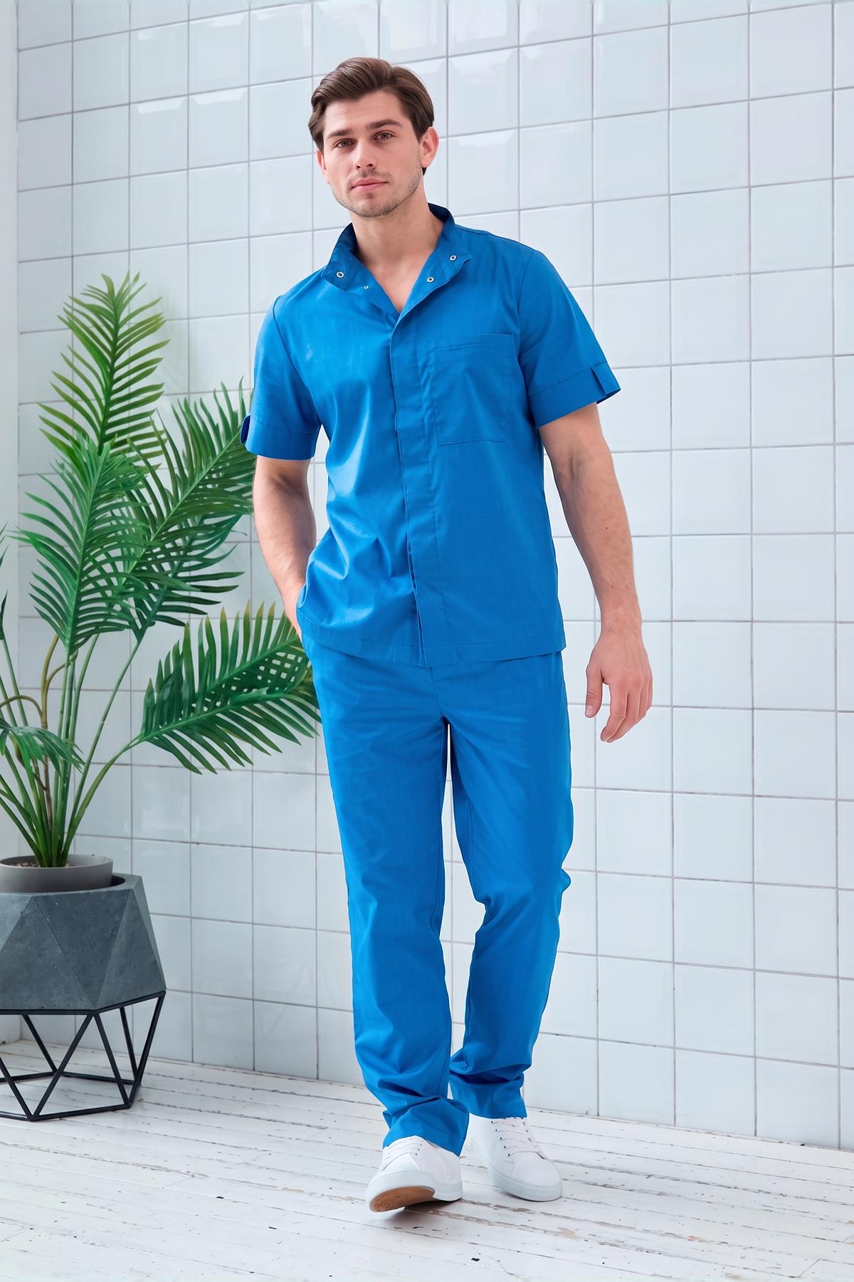Брюки медицинские мужские Dr. Nice DRN644, голубой, 48
