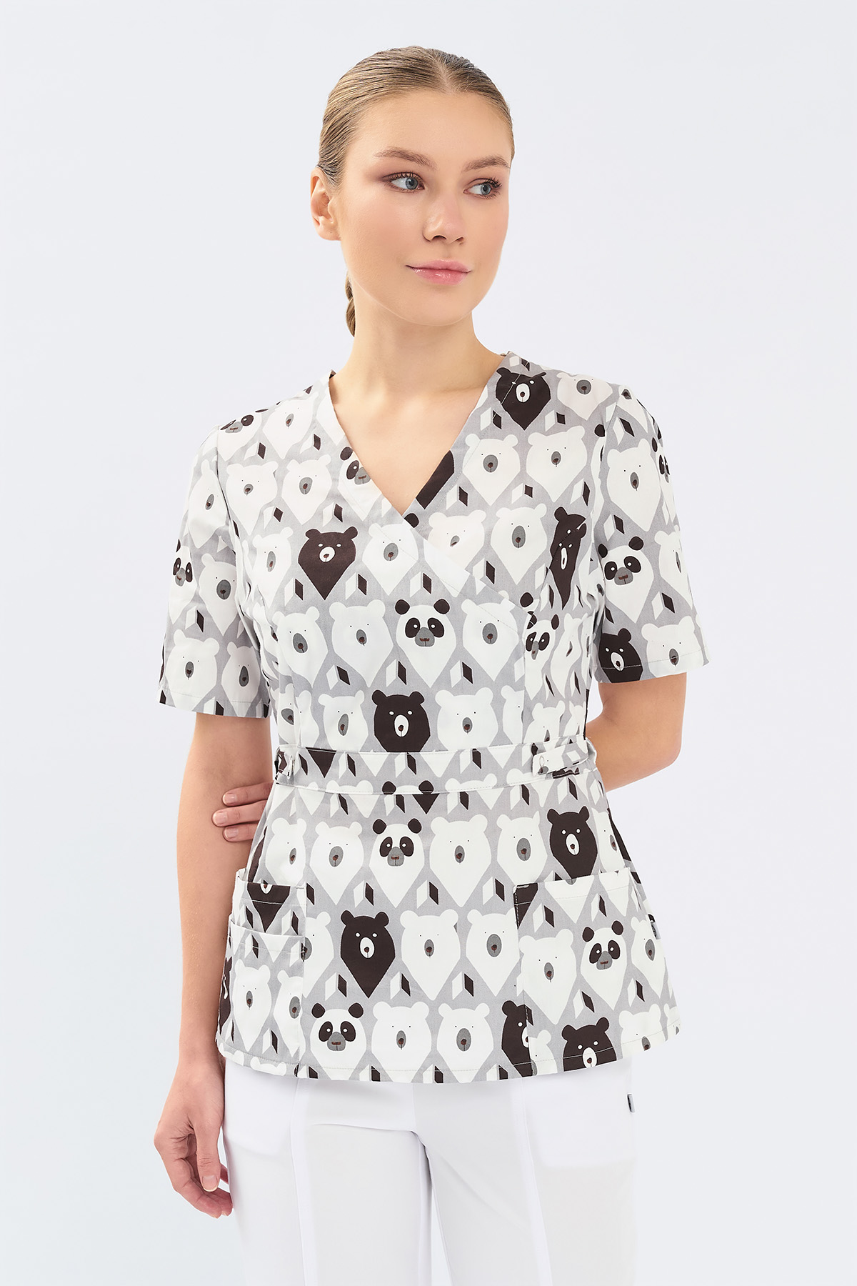 Туника женская Тезис TZ305, принт "Медведи", 52