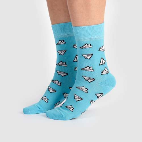 Носки женские, "Самолетики", голубой, 36-40
