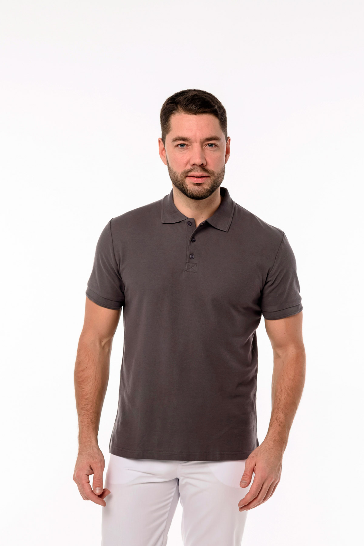 Поло мужское, серый, 54