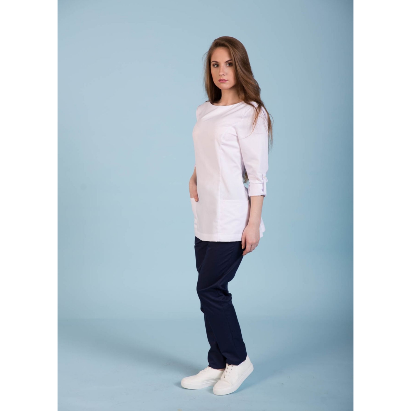 Туника женская Dr. Nice с молнией сзади, белый, 54