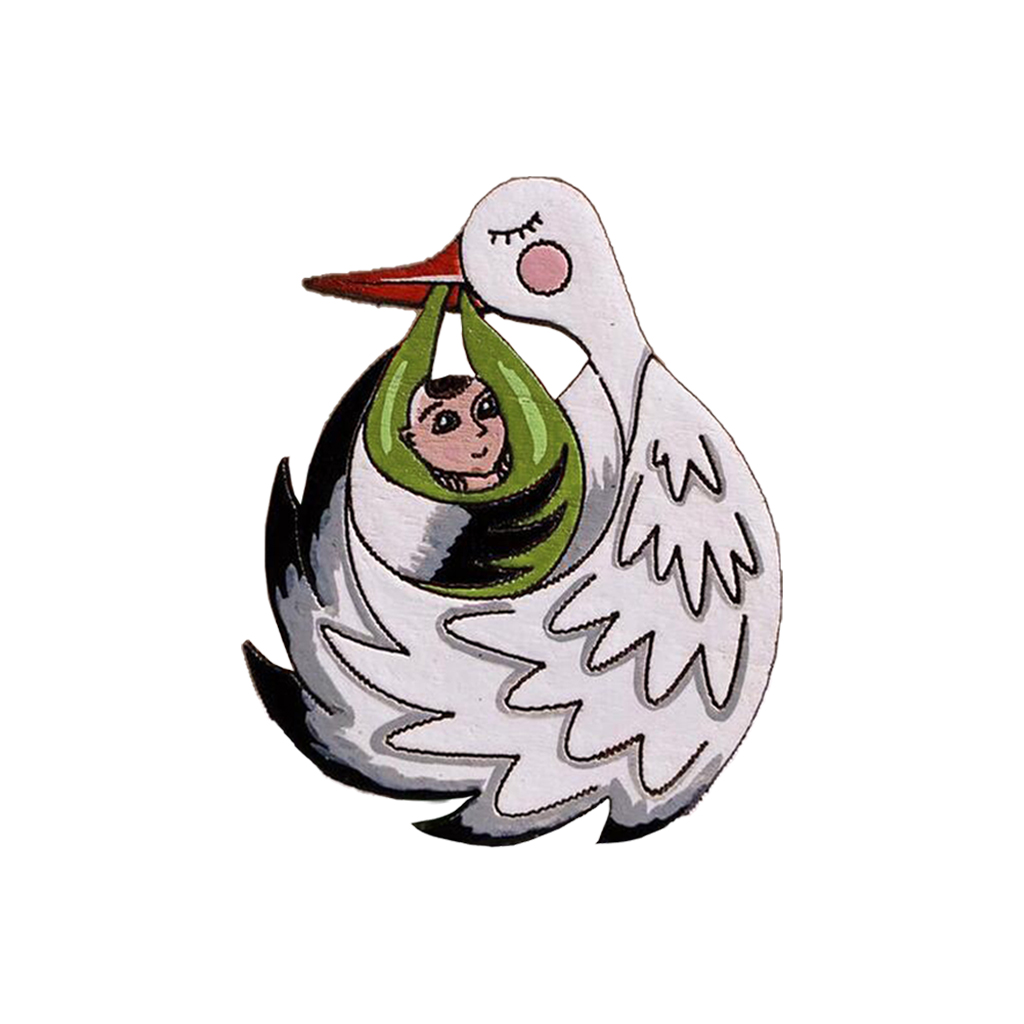 Значок "Аист", зеленая пеленка