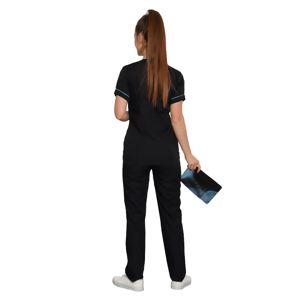 Туника женская 455 с голубыми вставками, черный, 54