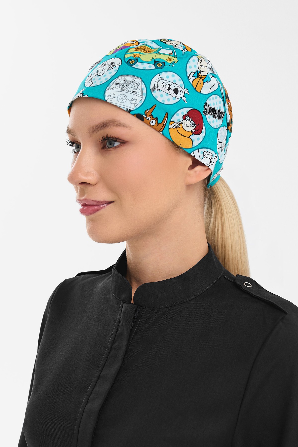 Шапочка медицинская Тезис TZ002, принт "Скуби-Ду", бирюзовый