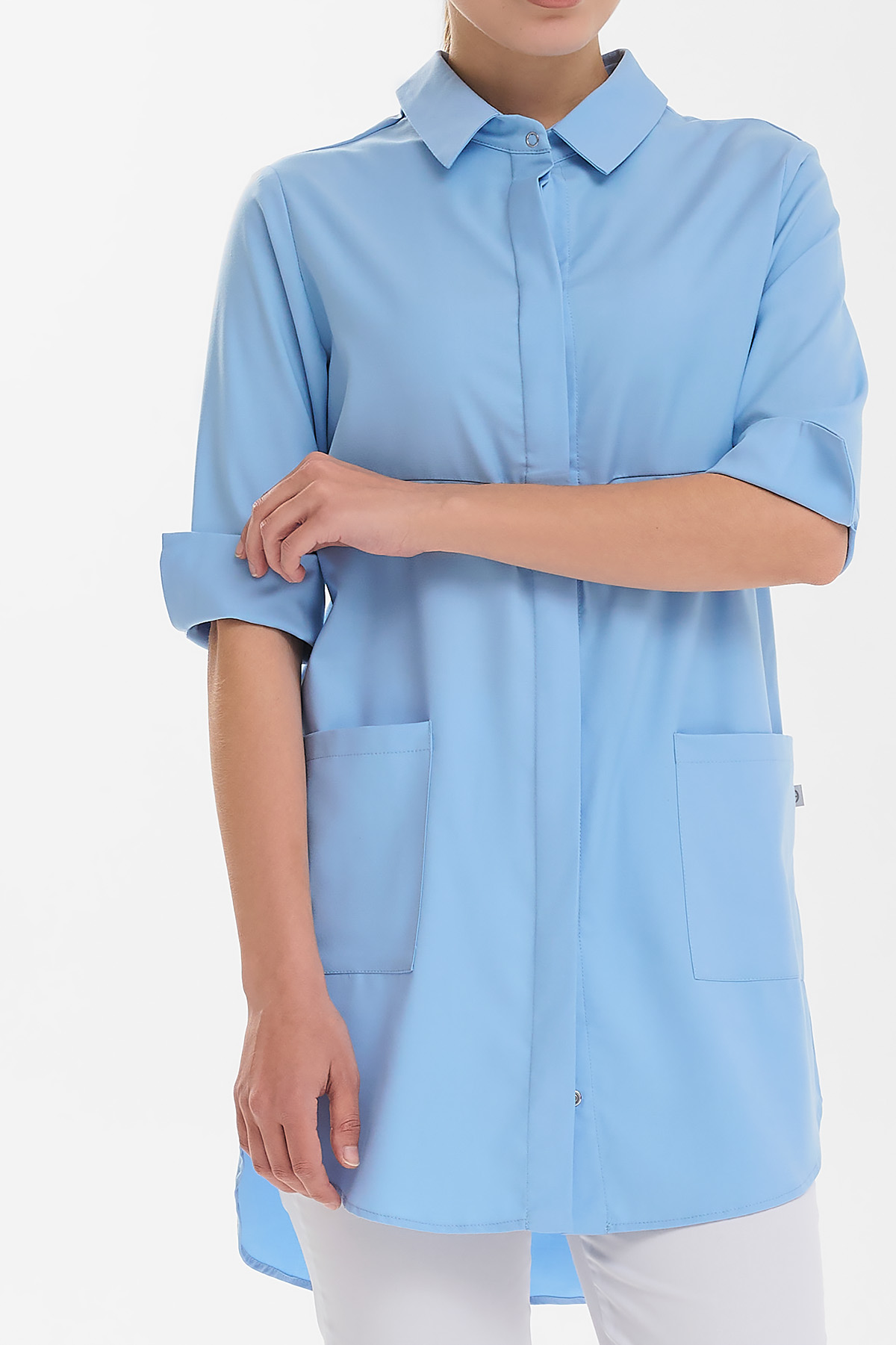 Рубашка женская на кнопках Тезис TZ450, голубой, 44