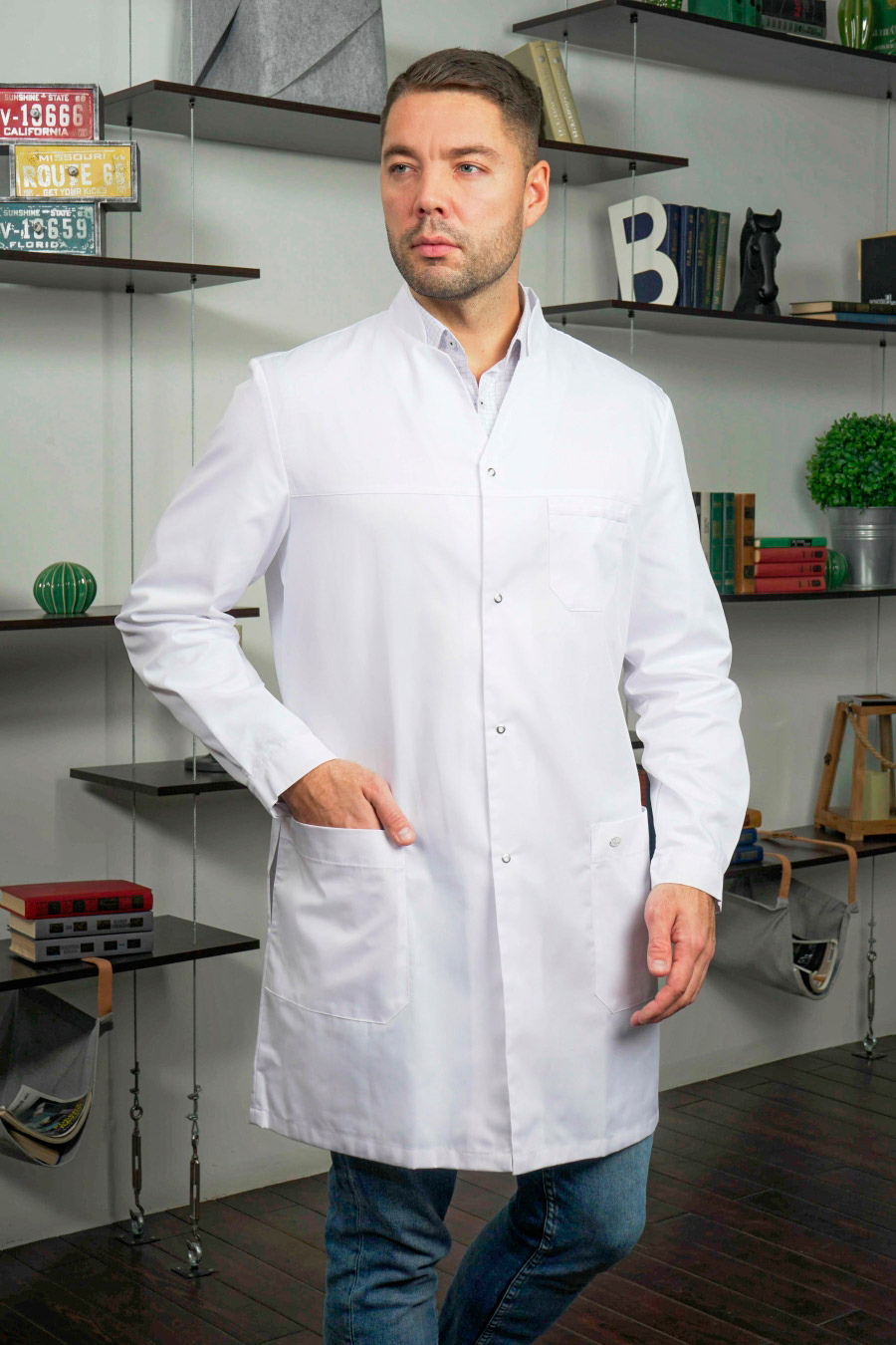 Халат мужской «Руслан», белый, 60