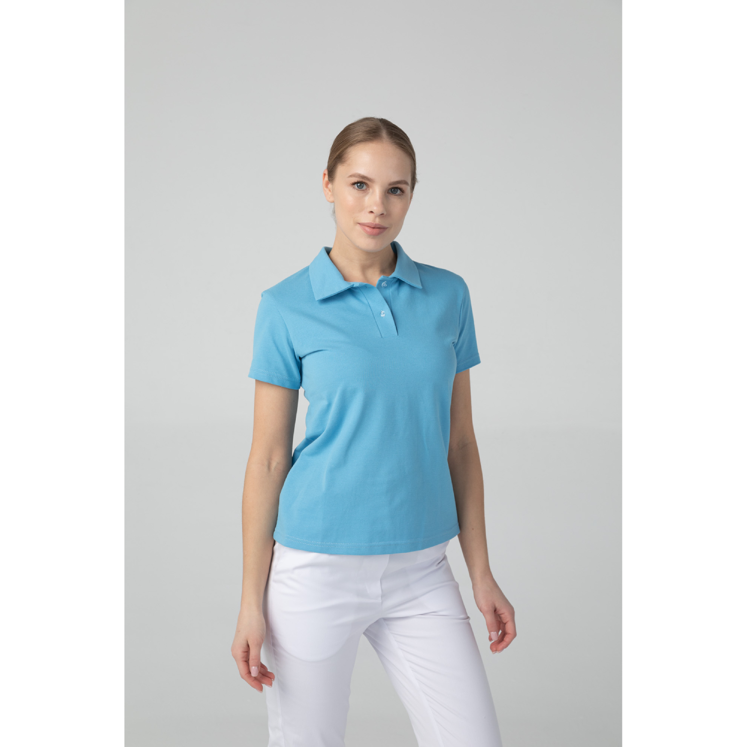 Поло женское, голубой, 52