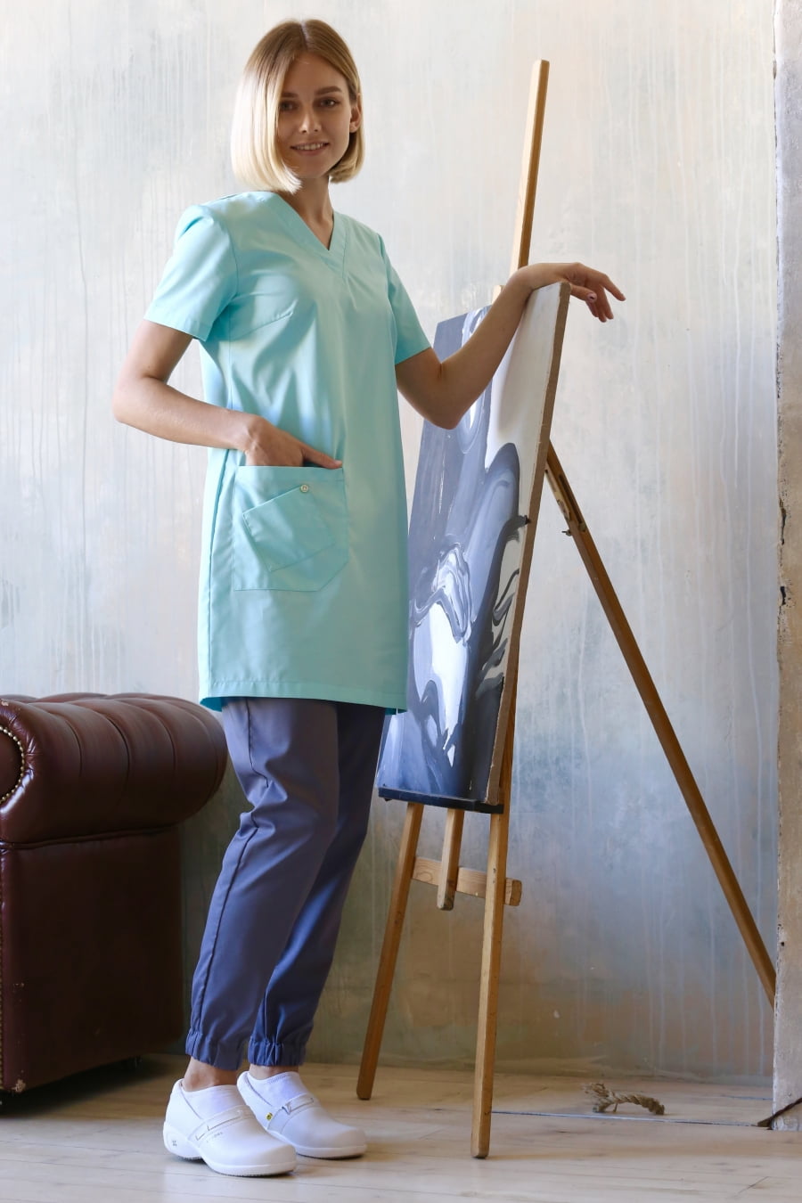 Блуза женская «Лонга», мята, 40