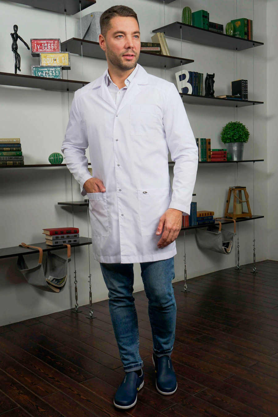 Халат мужской «Ромео», белый, 44-46