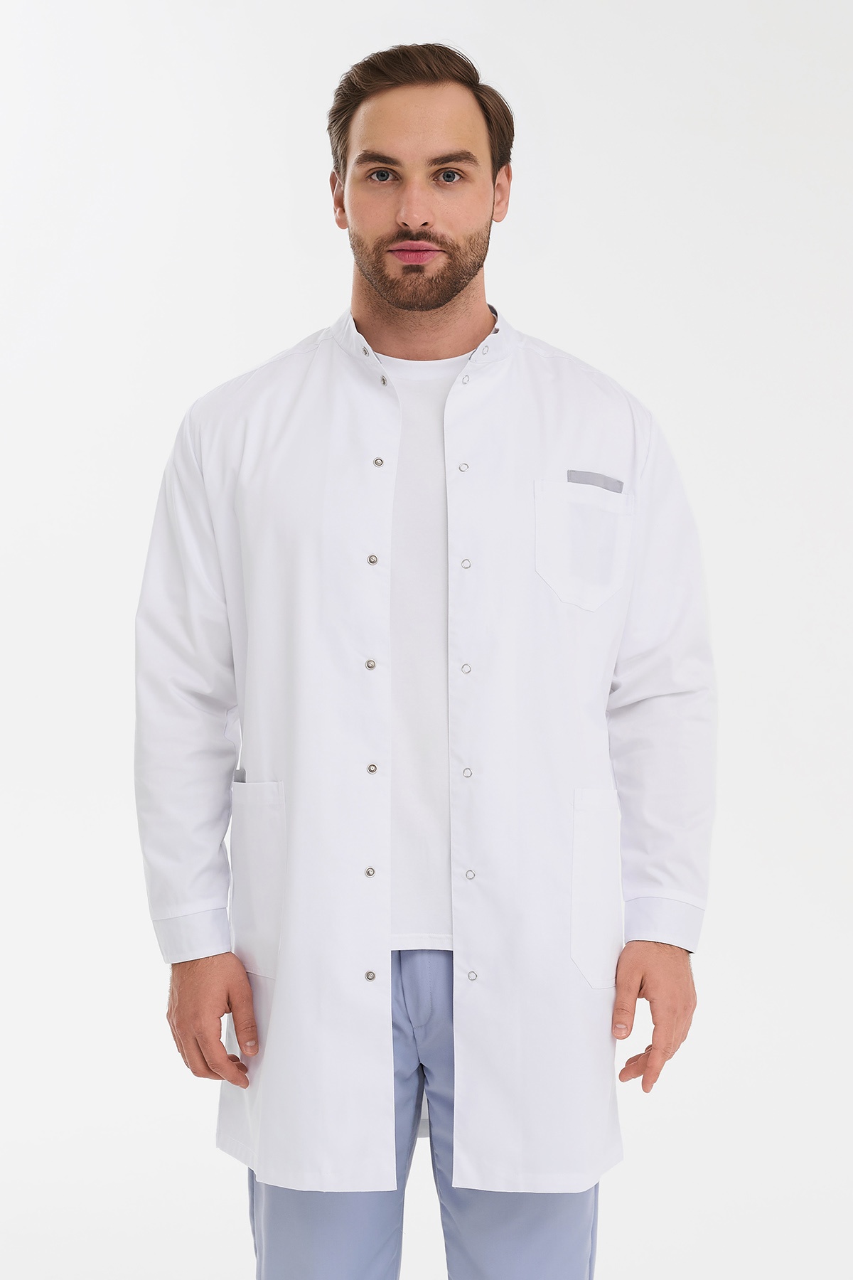 Халат мужской на кнопках Тезис TZ810, белый, 56