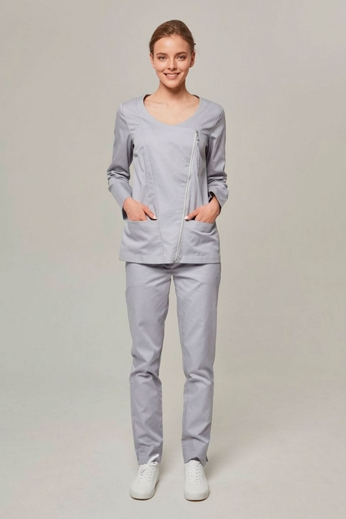 Брюки медицинские женские Dr. Nice DRN344, серый, 54